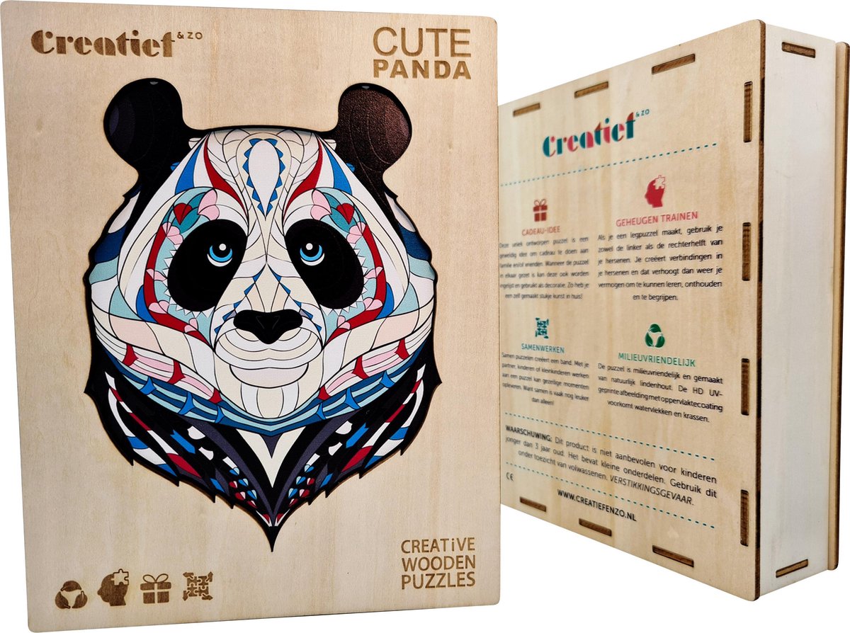 Schattige Panda - Houten Puzzel Volwassenen - Jigsaw puzzels - A3 formaat |  bol.com