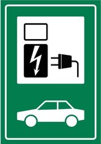 Pickup bord electrische auto oplaadpunt - oplaadstation groen 23 x 22 cm