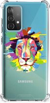 GSM Hoesje Samsung Galaxy A52 4G/5G Leuk TPU Back Cover met transparante rand Lion Color