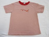 petit bateau , jongens, t-shirt korte mouw ,streepje rood grijst,  6 jaar 114