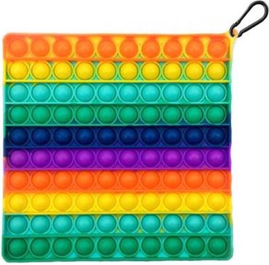 Pop it XXL | Vierkant - 20 x 20 cm - Fidget Toy | Groot Formaat | Rainbow Vierkant - Happy Shopper