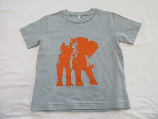 petit bateau , jongens, t-shirt korte mouw , groen , olifant orange , 6 jaar 114