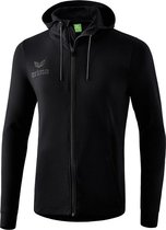 Erima Essential Sweatjack met Capuchon Kind Zwart-Grijs Maat 140