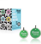 thnx tags - smart family pack - Veilige QR code - Bagage/Kofferlabel/Sleutelhanger - 3 stuks  -Groen