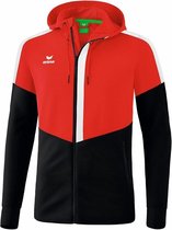 Erima Squad Trainingsjack Met Capuchon Kind Rood-Zwart-Wit Maat 140