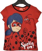 Miraculous Ladybug t-shirt - rood - maat 98/104 (4 jaar)