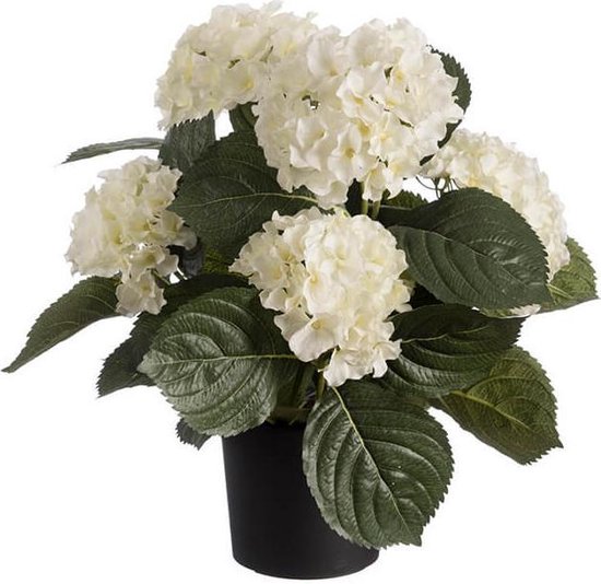 Kunst Hortensia Wit 44cm 5 bloemen in pot (ook buiten te gebruiken) |  bol.com