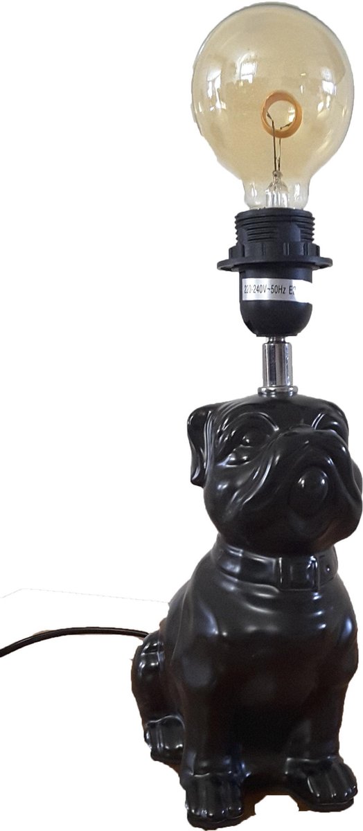 Housevitamin tafellamp / lamp 30x15x10 - bulldog - zwart - exclusief lamp
