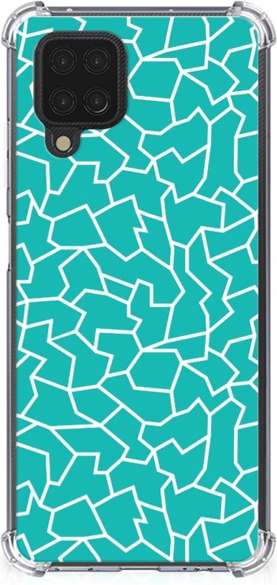 TPU Case Anti-Shock voor Samsung Galaxy A12 Back Cover Cracks Blue