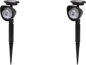 LED Priklamp met Zonne-energie - Set 2 Stuks - Dag en Nacht Sensor - Igan Lomins - RGB - Mat Zwart - Kunststof