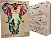 Stralende Olifant - Houten Puzzel Volwassenen - Jigsaw puzzels - A4 formaat