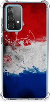 Telefoon Hoesje Geschikt voor Samsung Galaxy A52 4G/5G Leuk Hoesje met transparante rand Nederlandse Vlag