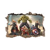 Muursticker The Avengers | The Avengers door muur (3D-effect) | Muursticker superheld Marvel Avengers | Deursticker Kinderkamer Jongenskamer | 50 x 70 cm - Topkwaliteit