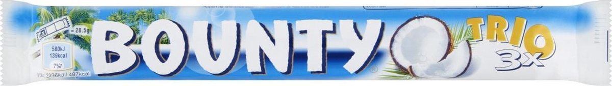 Bounty - Chocoladereep Melk (Trio) - 21x 3 Repen