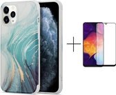 Luxe marmer hoesje voor Samsung Galaxy A70 | Marmerprint | Back Cover + 1x screen protector