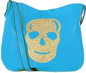 Eternel schoudertas skull dames blauw