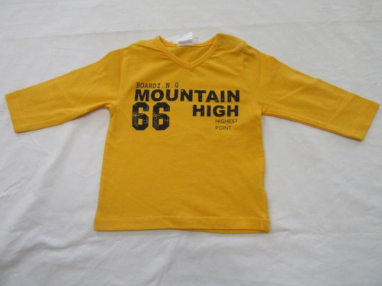 dirkje , jongens , t-shirt lange mouw , geel , mountain high  80 - 18 maand