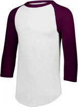 Augusta Sportswear - Baseball Shirt - Heren - ¾ mouw - Bordeaux - Medium