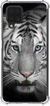 Back Case TPU Siliconen Hoesje Geschikt voor Samsung Galaxy A12 Telefoon Hoesje met doorzichtige rand Tijger