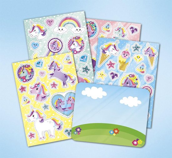 Totum Unicorn Raamstickers verplaatsbare stickers eenhoorn | 45 stuks niet permanent voor thuis en op reis | speelgoed junior vanaf 3 jaar