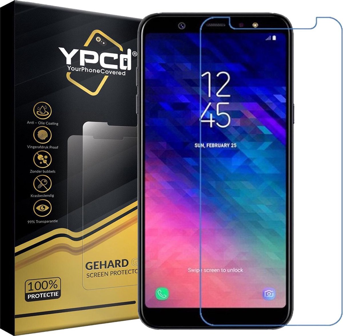 YPCd® Geschikt voor Samsung Galaxy A5 2018 Glass Screenprotector