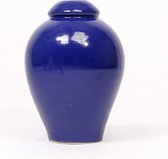 handgemaakte aardewerk vaas donkerblauw