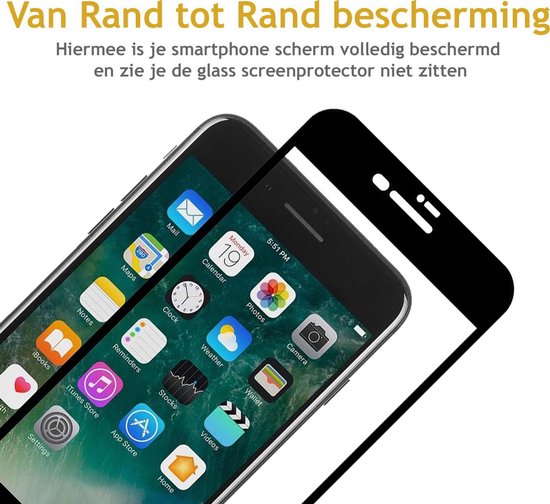 YPCd® Geschikt voor Apple iPhone 6 - 6s Glass Screenprotector - Rand tot Rand