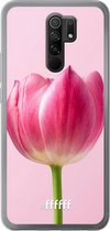 Xiaomi Redmi 9 Hoesje Transparant TPU Case - Pink Tulip #ffffff