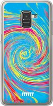 Samsung Galaxy A8 (2018) Hoesje Transparant TPU Case - Swirl Tie Dye #ffffff