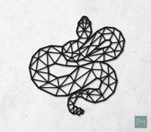 Laserfabrique Wanddecoratie - Geometrische Slang - Medium - Zwart - Geometrische dieren en vormen - Houten dieren - Muurdecoratie - Line art - Wall art