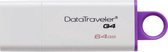 Kingston Pendrive Data Traveler 64GB - G4 - USB 3.0 - Wit