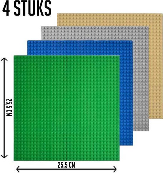 Bouwplaten - geschikt voor LEGO - 4 Stuks - Bouwplaat/Grondplaat - Groen,  Grijs,... | bol.com