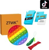 ZTWK© - Pop it Regenboog - NIEUW - Unpop it! + Fidget toys pop it Regenboog - Fidget toys pakket - Kaartspel kinderen