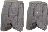 Embrator 2-stuks mannen Boxershort geruit grijs/wit/blauw 4XL