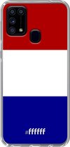 Samsung Galaxy M31 Hoesje Transparant TPU Case - Nederlandse vlag #ffffff
