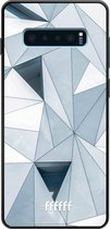 Samsung Galaxy S10 Plus Hoesje TPU Case - Mirrored Polygon #ffffff