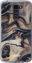 LG K10 (2016) Hoesje Transparant TPU Case - Wood Marble #ffffff