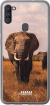 Samsung Galaxy A11 Hoesje Transparant TPU Case - Elephants #ffffff
