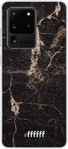 Samsung Galaxy S20 Ultra Hoesje Transparant TPU Case - Dark Golden Marble #ffffff