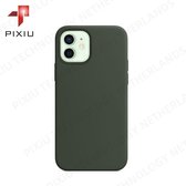 Pixiu Siliconenhoesje met magnetische ring voor iPhone 12 /12 Pro - iPhone 12 hoesje - Groen