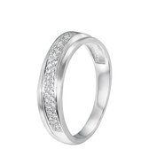Zilveren ring rhodiumplated met zirkonia