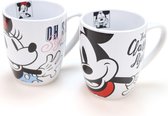 Drinkbeker 2 stuks Mickey & Minnie Mouse | Disney witte drinkmokken | keramiek 350ml | DM06