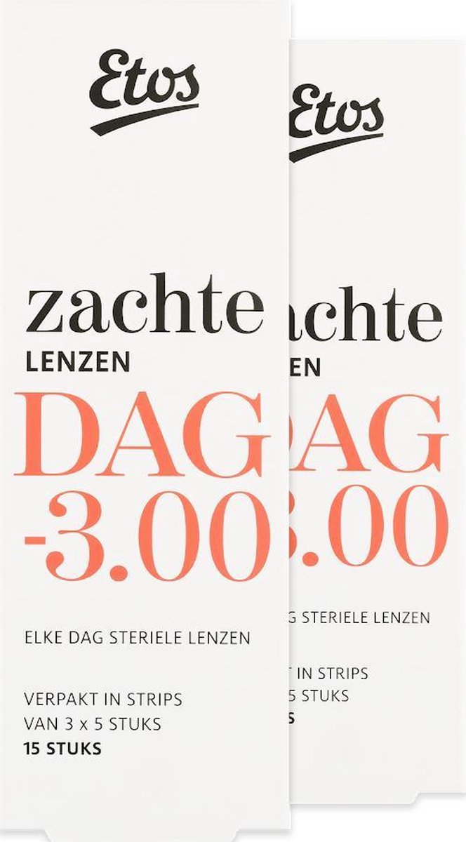 Etos Zachte Daglenzen -3,00 - 30 stuks (2 x 15)