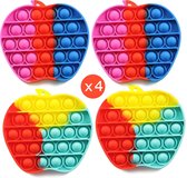 Pop It fidget regenboog appel set x4 - Sensorisch Speelgoed - Fidget Toy - Ouder-Kind spel