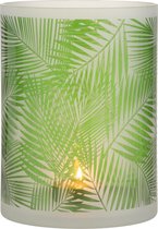 J-Line Windlicht Tropical Glas Groen Large