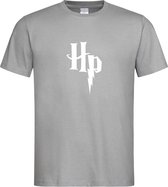 Grijs T shirt met Wit logo " Harry Potter "  print size XL