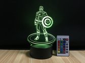 3D LED Creative Lamp Sign Captain America - Complete Set