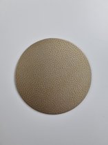 6x Skinnatur Onderzetters leder rond | Gold | Goud 10cm diameter | gerecycleerd leer – tafeldecoratie - onderlegger