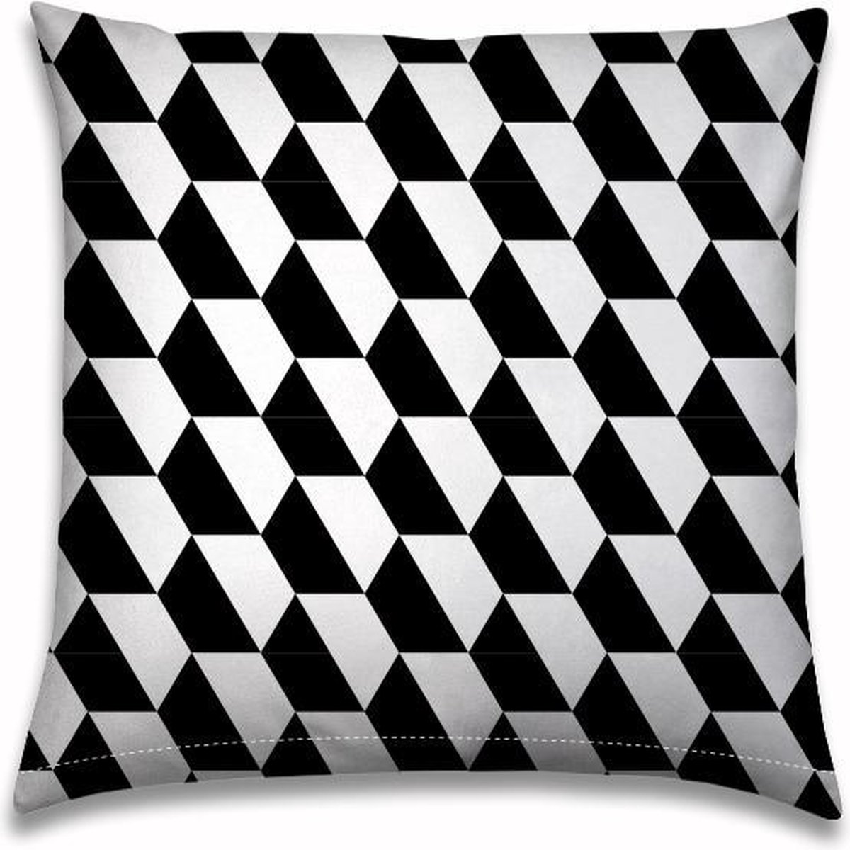 Bootkussen | 50x50cm | Zwart-wit | Honingraad 3D Stilistisch | Lijnen | Outdoor | Tuinkussen | Sloepkussen