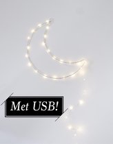 Life Fashion - Maanlampje - Stroom - USB - 30cm -  Led - Zilver - Made in Holland -  Kinderkamer -